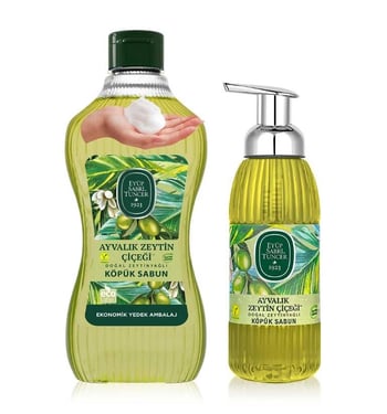 Eyüp Sabri Tuncer Ayvalık Zeytin Çiçeği Doğal Zeytinyağlı Köpük Sabun 1.5 Lt + 500 Ml