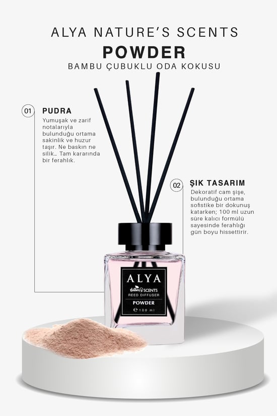 Nature's Scents Powder Bambu Çubuklu Oda Kokusu- Pudra Kokusu