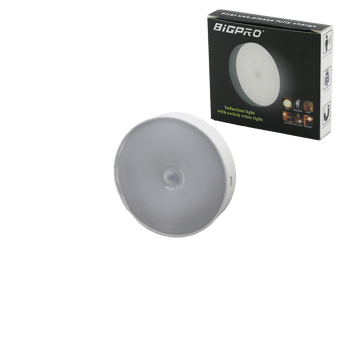 Bigpro ( Beyaz Led ) ( Sensörlü=0--3mt ) ( Usb Şarjlı ) Yuvarlak Lamba ( Çap: 8.3cm & Kalınlık: 2cm )