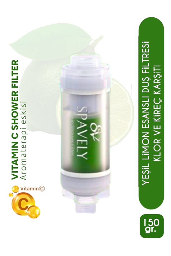 Spavely Yeşil Limon Duş Başlığı Filtresi Arıtması Güney Kore Menşei Klor Kireç Karşıtı Hoş Kokulu 150 Gr
