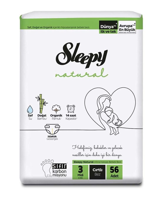 Sleepy Natural Bebek Bezi No:3 56'lı Midi
