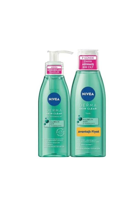 Nivea Derma Skin Clear Yüz Temizleme Jeli 150 Ml+nivea Tonik 200 Ml Set