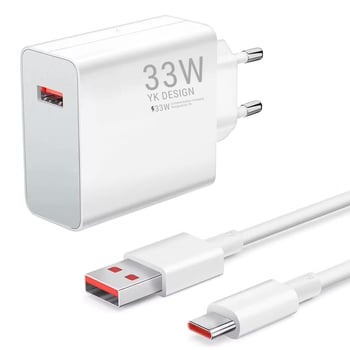 BUFFER® 33W Hızlı Şarj Adaptörü – Type-C Kablolu, USB Çıkışlı, Akıllı Şarj Destekli Duvar Tipi Şarj 
