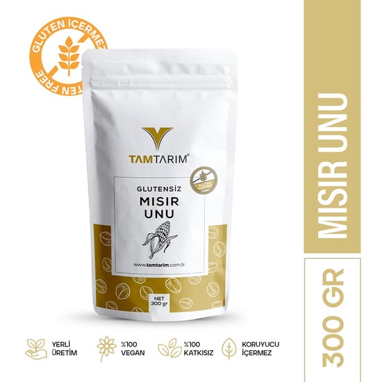 Tam Tarım Glutensiz Mısır Unu 300 Gr
