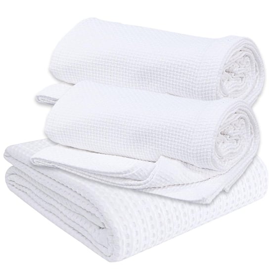 Private 5 adet Otel Tipi Beyaz Pamuk Koton Pike Örtüsü Çift Kişilik 200x230 Cm