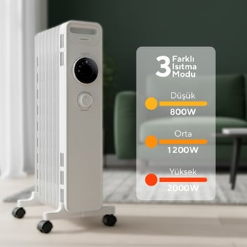 Kumtel 9 Dilim Beyaz Radyatör Kum-1225s