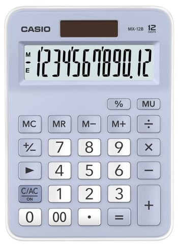 Casio Hesap Makinesi Masaüstü Mx-12b-lb 12 Hane Mavi