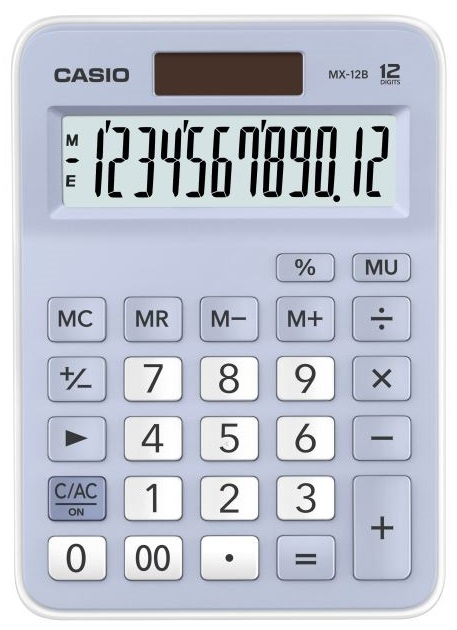 Casio Hesap Makinesi Masaüstü Mx-12b-lb 12 Hane Mavi