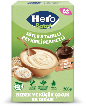 Hero Baby Bebek Maması 200 gr Sütlü 8 Tahıllı Peynirli Pekmezli