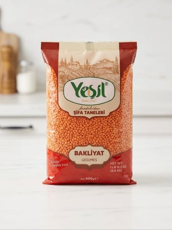 Yeşil Bakliyat Kırmızı Mercimek 800 Gr Yaprak