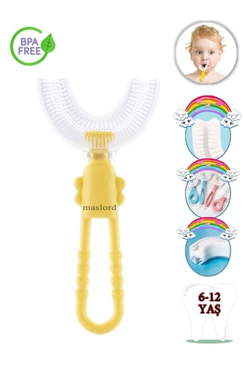U Tipi Yeni Nesil Diş Fırçası - Sarı - Kelebek Model 6-12 Yaş