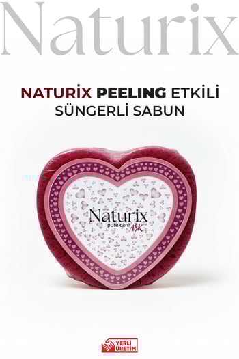 Kalp Şekilli Süngerli Sabun 130 gr | Peeling Etkili Sabun