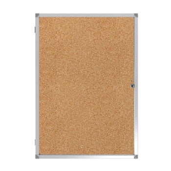 Kilitli Cam İlan Panosu 70x100cm Mantar