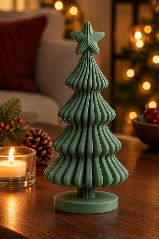 Oluklu Spiral Ağaç — Modern Noel Ağacı