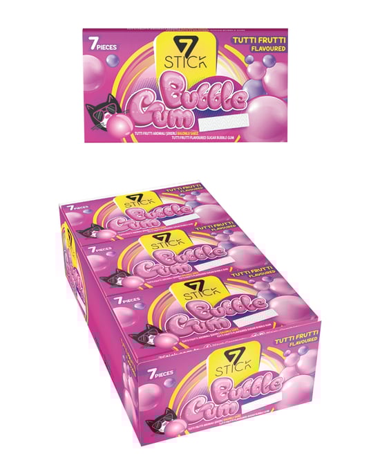 7 STICK Tuttı Frutti Aromalı Balonlu Sakız 14,5 gr X 24'lü Paket