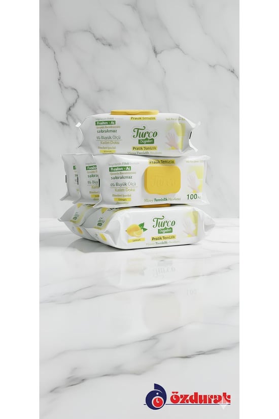 Baby Turco Doğadan Pratik Yüzey Temizlik Havlusu Limon Kokulu 100'lü