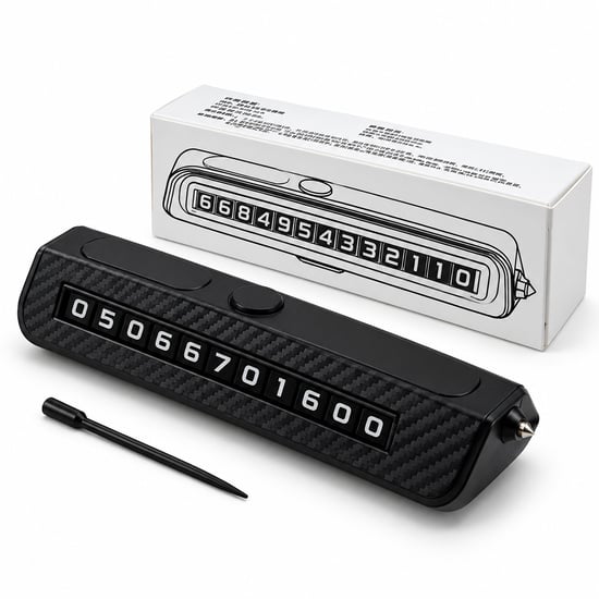 Platoon Pl-8689 ( Cam Kırma ) Karbon Fiber Görünümlü Plastik Oto& Araç Park Telefon Numaratör ( Rakam Çevirme Çubuklu )( Yapışkanlı Montaj )