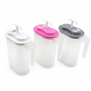 Güzel Plastik G-020 ( Şeffaf Plastik ) Oval ( Yayık ) Sürahi ( Renkli Kapak )