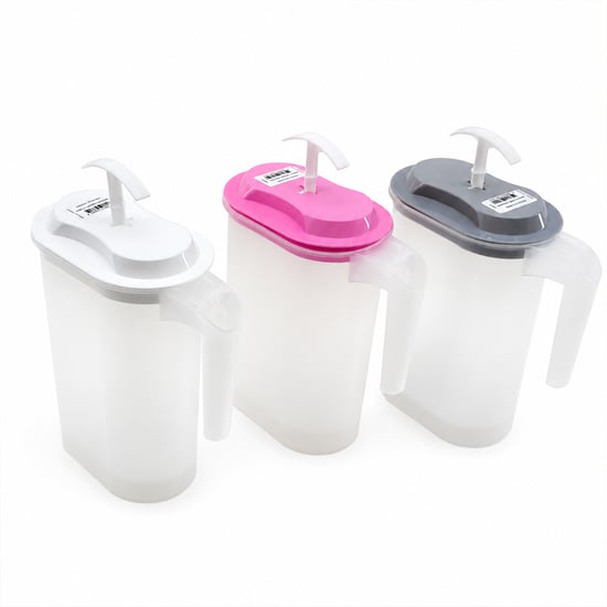 Güzel Plastik G-020 ( Şeffaf Plastik ) Oval ( Yayık ) Sürahi ( Renkli Kapak )