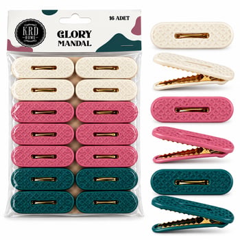 Krd Home Krd-8755 ( 16pcs ) Glory Çamaşır Mandalı ( Renkli Plastik & Kabartma Desenli )