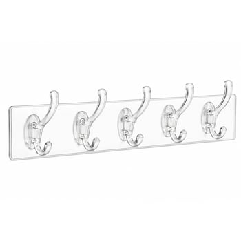 Baysa-136 ( 5 Kollu=6.2cm ) Mika Kristal Plastik ( Şeffaf Askı ) ( Şeffaf Pvc Yapışkanlı Montaj ) ( 6.4x29.3cm )
