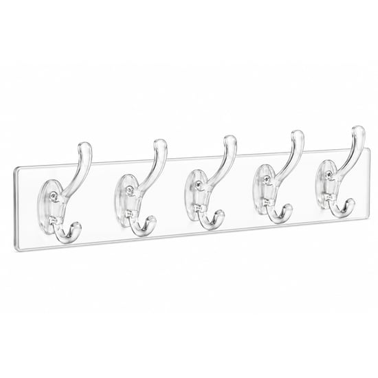 Baysa-136 ( 5 Kollu=6.2cm ) Mika Kristal Plastik ( Şeffaf Askı ) ( Şeffaf Pvc Yapışkanlı Montaj ) ( 6.4x29.3cm )