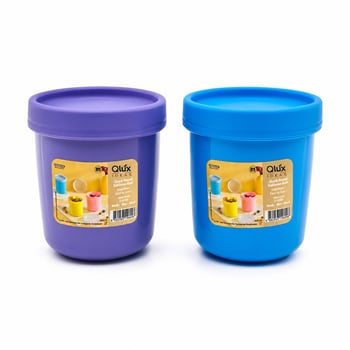 Qlux L-01015 ( No-2 ) Quick Yuvarlak Saklama Kabı & Kase Kapaklı Renkli ( 600ml )