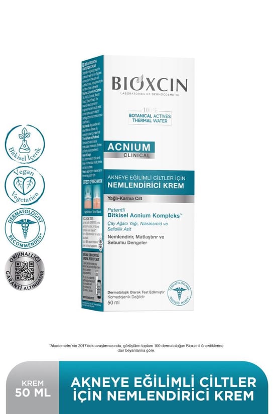 Bioxcin Acnium Dengeleyici Nemlendirci Krem 50 Ml