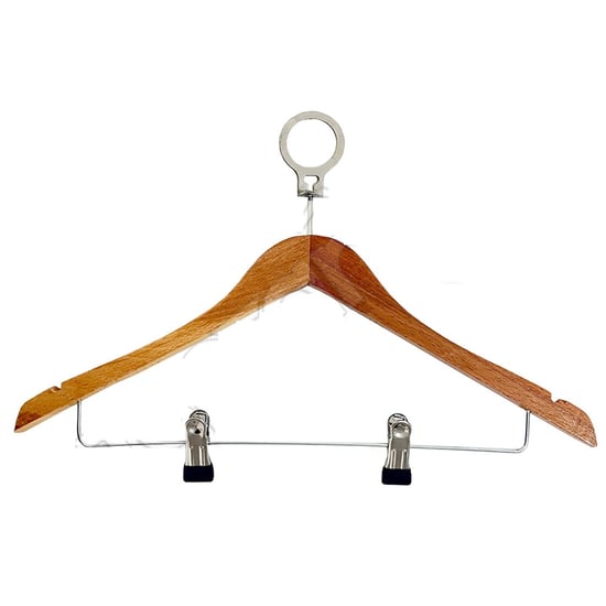 10 Adet Otel Tipi Ahşap Mandallı Etek Pantolan Elbise Kostüm Askı