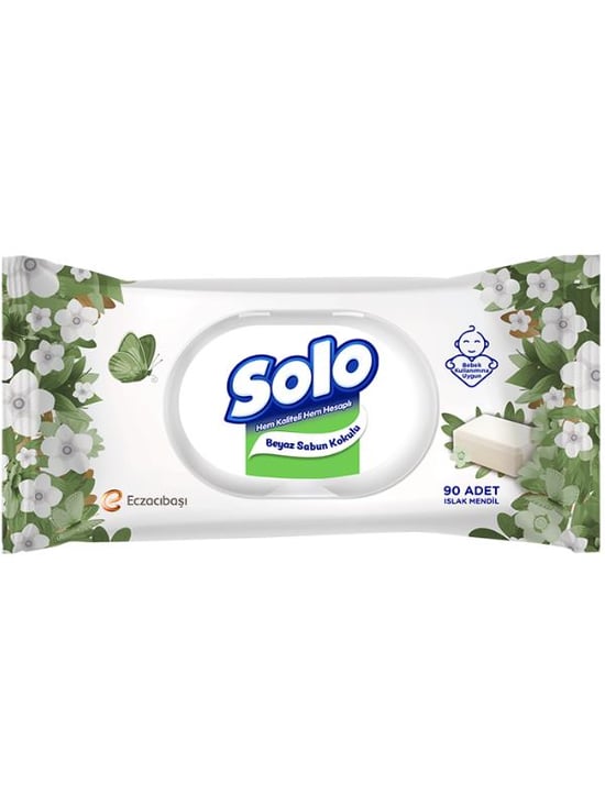 Solo Beyaz Sabun Kokulu İslak Mendil 90 Yaprak