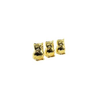 İ12-129 ( Baykuş & Küçük ) ( Gold & Seramik ) Biblo & Dekoratif Süs Eşyası