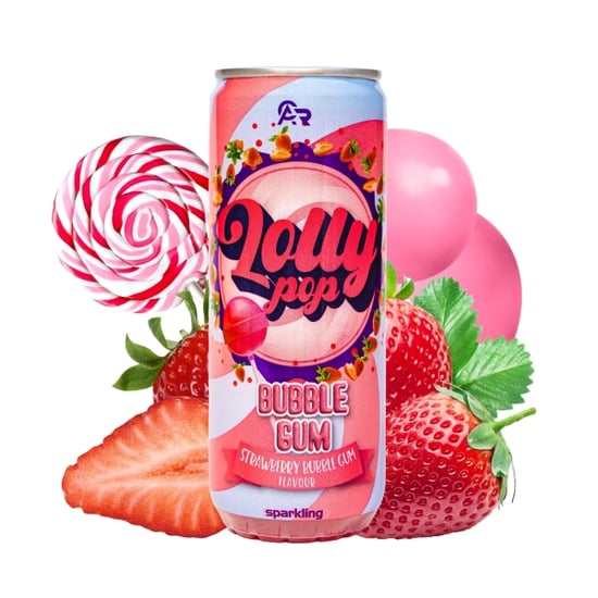 Lolly Pop Strawberry Bubble Gum Flavor Sparkling 330 Ml