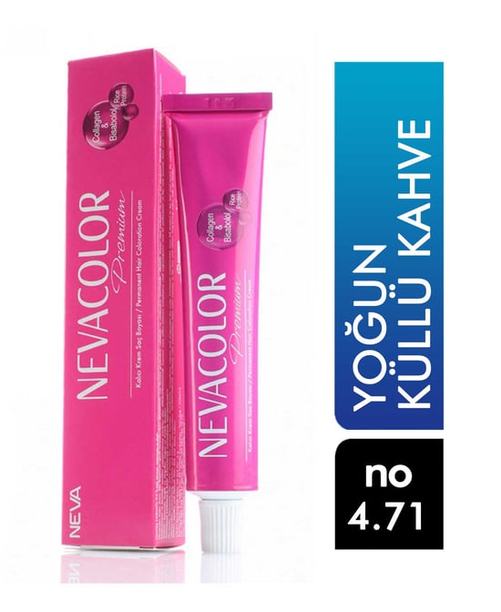 Nevacolor Premium Tüp Saç Boyası Yoğun Küllü Kahve 4.71 50 Ml