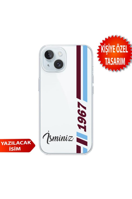 DİYARI FIRSAT İphone 13-İphone 14 Uyumlu Kişiye Özel İsim Eklenebilir Desenli Şeffaf Silikon Kılıf