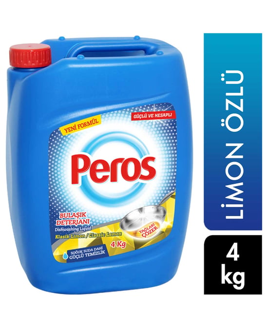 Peros Sıvı Bulaşık Deterjanı 4 Kg Limon Özlü