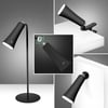 BUFFER® Çok Amaçlı Güçlü Manyetik Başlıklı 4’ü 1 Arada Portatif Siyah LED Lamba Masaüstü, El Feneri,