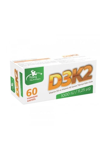 Torq Nutrition D3K2 (1000 IU / 11,25 mcg) 60 Yumuşak Kapsül