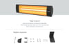 Dysis Dh-7452 Art Plus Karbon Serisi Ip65 Suya-toza Dayanıklı 2300 W Siyah İç/dış Mekan Isıtıcı