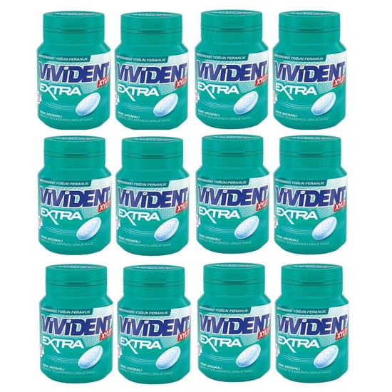 Vivident Extra Sakız Mentol ve Nane Aromalı 66 Gr X 12 Adet
