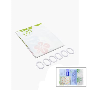 Bih Shower Curtaın-616-617 T0812-06 ( Çif Kanat ) Pvc Banyo Duş Perdesi ( 2 Pcs X 90x180cm & 12 Halkalı )