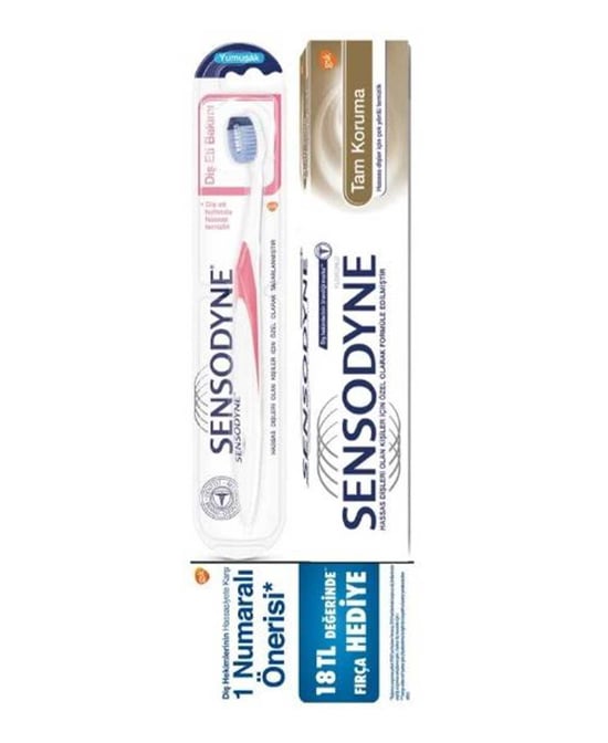 Sensodyne  Tam Koruma Diş Macunu 75 ml + Diş Eti Bakımı Yumuşak Diş Fırçası Hediyeli