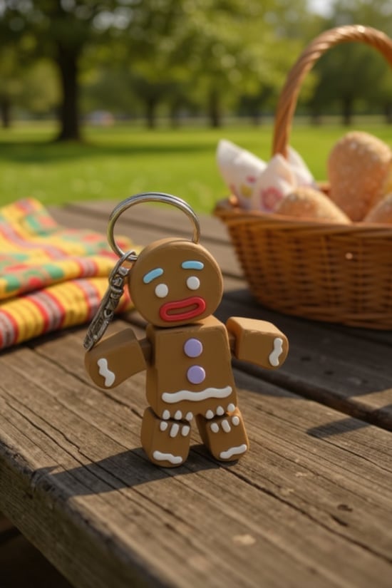 Kurabiye Adam Figürlü Hareketli Anahtarlık