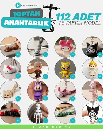 Toptan 112 Adet Anahtarlık Market Karma Paket