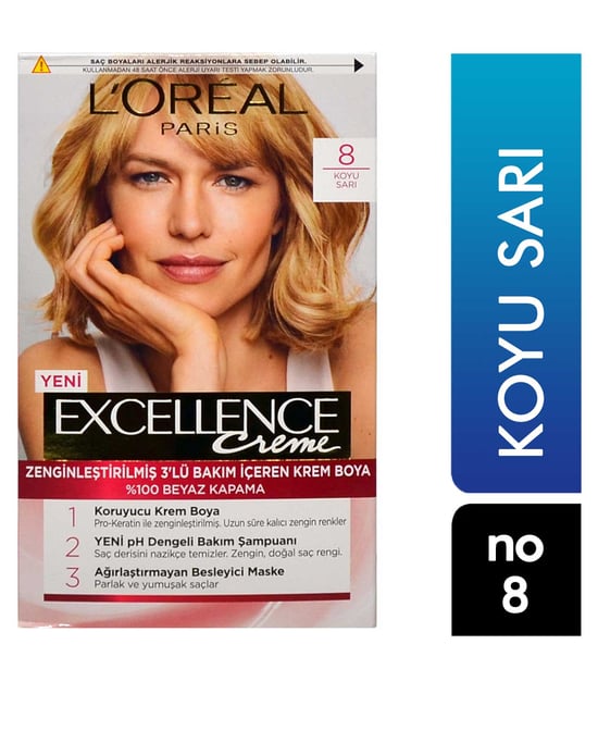 Loreal Excellence Set Saç Boyası Koyu Sarı No: 8