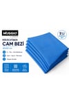 Muggio 40x50 Mikrofiber Cam Bezi, Cam Silme Bezi İz Tüy Hav Bırakmaz Ayna Parlatma Bezi 5 Adet