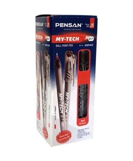 Pensan My-Tech Tükenmez Kalem Kırmızı 25'li