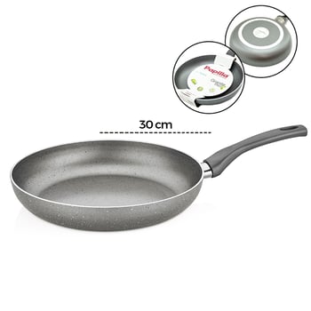 Papilla Fred ( Frying Pan ) ( 30 Cm ) ( Maxi ) ( Granit Tava ) ( Gri Kırçıllı ) ( Tek Saplı ) ( Brkt-706141 )