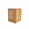 İ21-152 ( Kalın Ahşap Bambu ) Kirli Çamaşır Sepeti ( Kumaş Çantalı ) ( Sepet=40x40x58cm )