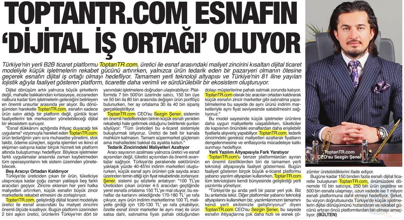 Adana Bölge Haber: ToptanTR.com Esnafın Dijital İş Ortağı Oluyor