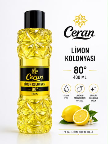 400 Ml Limon Kolonyası 80 Derece Ceran